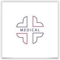 schema moderno medico e attraversare logo premio elegante modello vettore eps 10