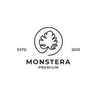 vettore Monstera foglia logo design concetto illustrazione idea