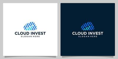 nube logo design modello con investimento grafico dati logo grafico design vettore illustrazione. simbolo, icona, creativo.