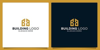 Casa edificio logo design modello con iniziale lettera bb logo grafico design vettore illustrazione. simbolo, icona, creativo.