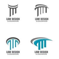 insieme di progettazione dell'illustrazione di vettore del modello di logo di legge della giustizia