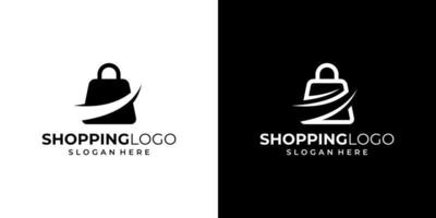 shopping Borsa logo design modello vettore illustrazione. icona, simbolo, creativo.