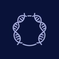 elica dna scienza cerchio linea semplice logo design vettore