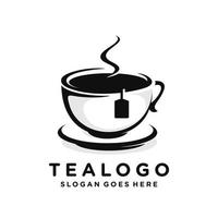 tè logo design vettore illustrazione