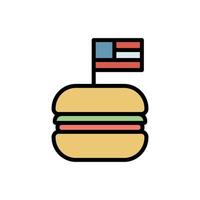 veloce cibo hamburger Stati Uniti d'America bandiera vettore icona