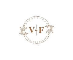 iniziale vf lettere bellissimo floreale femminile modificabile prefabbricato monoline logo adatto per terme salone pelle capelli bellezza boutique e cosmetico azienda. vettore