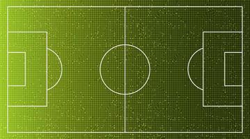 campo di calcio virtuale verde su sfondo di tecnologia digitale, vettore. vettore
