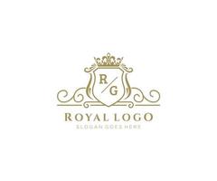 iniziale rg lettera lussuoso marca logo modello, per ristorante, regalità, boutique, bar, Hotel, araldico, gioielleria, moda e altro vettore illustrazione.