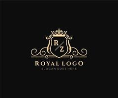 iniziale rz lettera lussuoso marca logo modello, per ristorante, regalità, boutique, bar, Hotel, araldico, gioielleria, moda e altro vettore illustrazione.