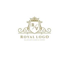 iniziale rv lettera lussuoso marca logo modello, per ristorante, regalità, boutique, bar, Hotel, araldico, gioielleria, moda e altro vettore illustrazione.