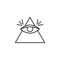 piramide, occhio, Magia vettore icona