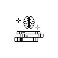 conoscenza libri cervello vettore icona