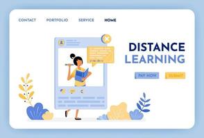 le donne insegnano la matematica sui social media. l'apprendimento a distanza è il futuro dell'istruzione. piattaforma di app per l'istruzione e l'apprendimento per studenti e scuole. illustrazione per pagina di destinazione, web, sito Web, poster, ui vettore
