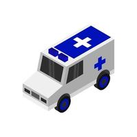 ambulanza isometrica sullo sfondo vettore