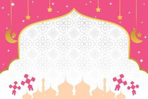 eid vendita manifesto modello con gratuito spazio per testo. con moschea silhouette ornamento, Luna, stelle design per striscione, sociale media, saluto carta. islamico vettore illustrazione