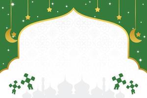 eid vendita manifesto modello con gratuito spazio per testo. con moschea silhouette ornamento, Luna, stelle design per striscione, sociale media, saluto carta. islamico vettore illustrazione