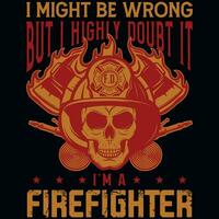 pompiere grafica maglietta design vettore