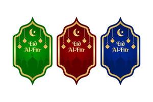 eid al-Fitr d'oro etichetta design vettore