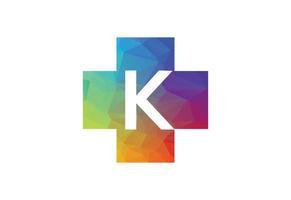 colorato Basso poli e iniziale K lettera logo disegno, vettore illustrazione