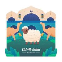 celebrazione di eid al-adha mubarak vettore