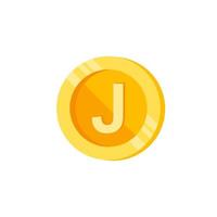 j, lettera, moneta colore vettore icona