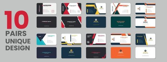 molti collezioni varietà colori Doppio sided professionale aziendale attività commerciale carta, vettore attività commerciale carta imposta, attività commerciale carta gruppi e vettore visitare carta impostato modello design