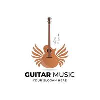 chitarra musica logo vettore design su bianca sfondo