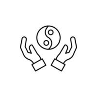 ying yang, mani hold vettore icona