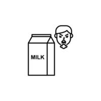 latte, allergico viso vettore icona