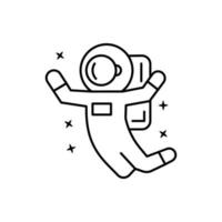 cosmonauta, lavoro, volare, contento vettore icona