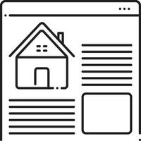 icona linea per siti Web immobiliari vettore