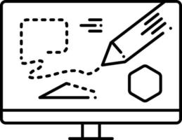 icona linea per disegnare vettore