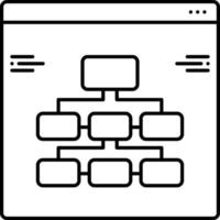 icona linea per l'architettura dell'informazione vettore