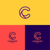 il c lettera logo modello con un elegante e professionale viola e rosa pendenza colore miscela tema è Perfetto per il tuo azienda identità vettore