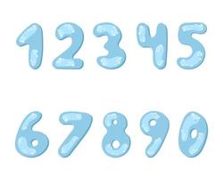 un' impostato di numeri a partire dal 0 per 9. bolla testo. vettore illustrazione su un' bianca sfondo.