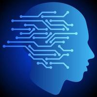 cervello artificiale intelligenza vettore illustrazione. umano testa di artificiale intelligenza. cervello di circuito per grafico risorsa di tecnologia, futuristico, computer, informatica e scienza