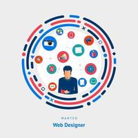 web designer di digital strategist vettore