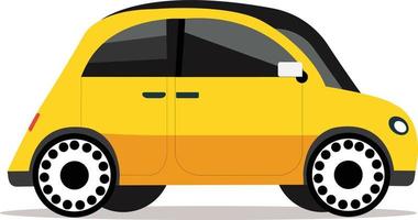 un'auto gialla in stile cartone animato vettore