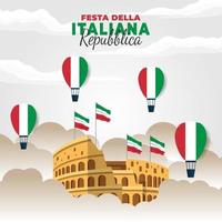 poster del giorno della repubblica d'italia con il colosseo