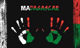 vettore bandiera di Madagascar con un' palma