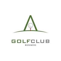 iniziale lettera un' golf club icona logo design modello vettore