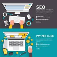 illustrazioni di marketing digitale seo ppc vettore