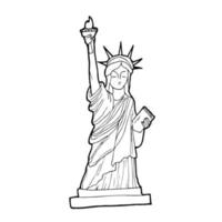 schizzo di statua di libertà, nuovo York città, unito stati. moderno vettore illustrazione concetto. completamente modificabile lineamenti, salvato spazzole e strati.