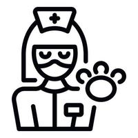 veterinario infermiera icona schema vettore. animale domestico cane vettore