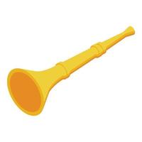 oro vuvuzela icona isometrico vettore. calcio corno vettore