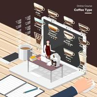 illustrazione del caffè di marketing digitale vettore