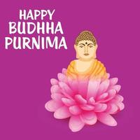 illustrazione di uno sfondo per felice buddha purnima vettore