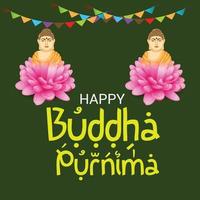 illustrazione di uno sfondo per felice buddha purnima. vettore