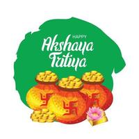 festival della bandiera di celebrazione di akshaya tritiya vettore