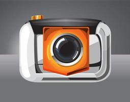 illustrare la fotocamera arancione vettore